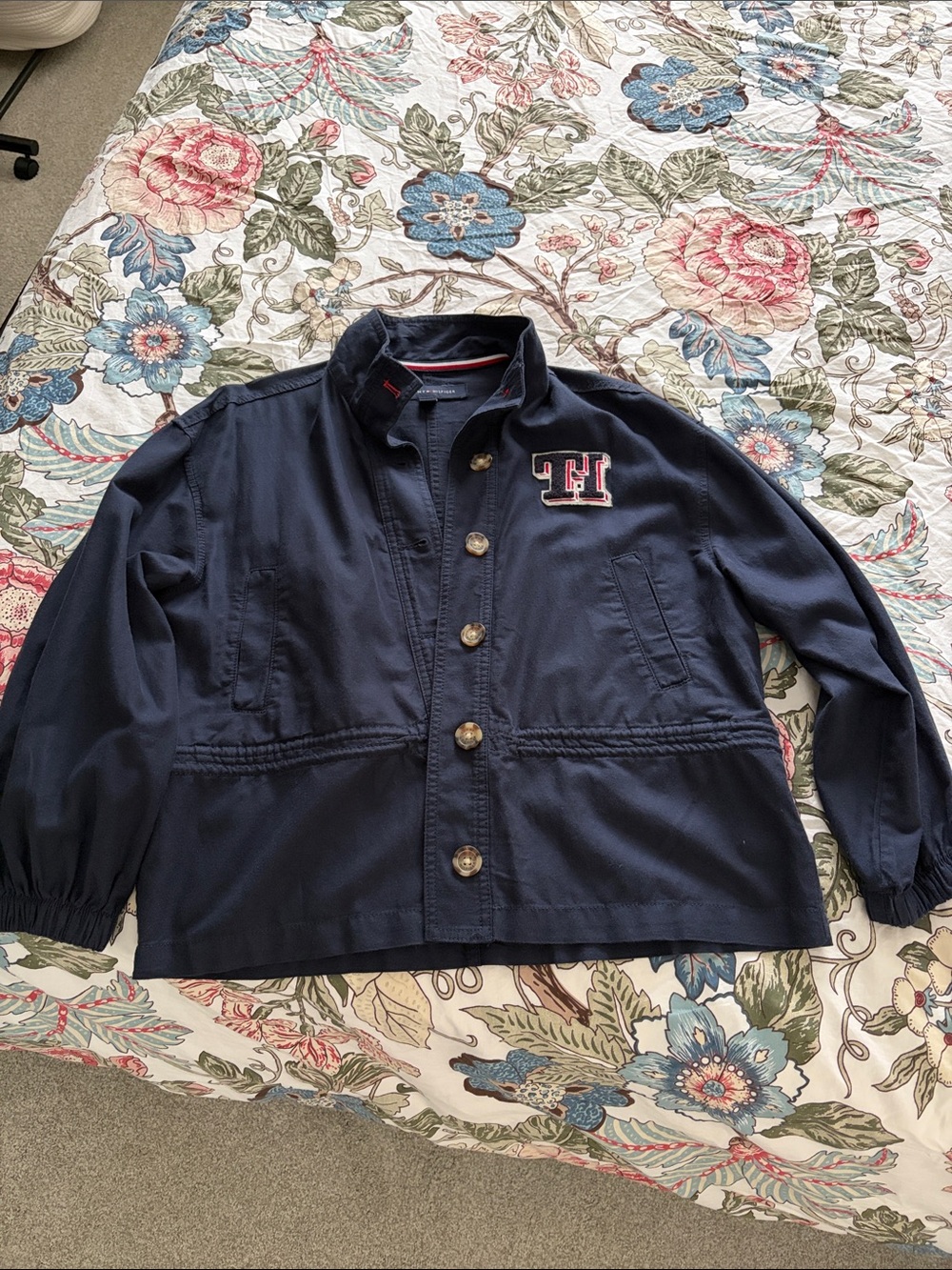 Tommy Hilfiger Women’s Navy Jean-Style Jacket with TH Patch